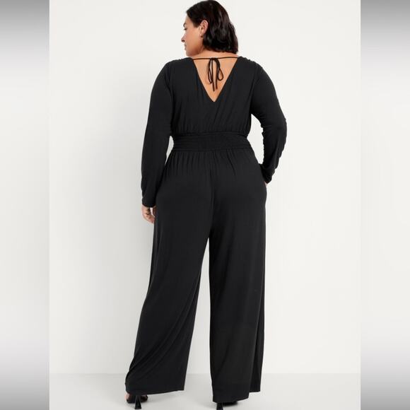 Old Navy black Waist-Defined V-Neck Jumpsuit - Picture 6 of 13